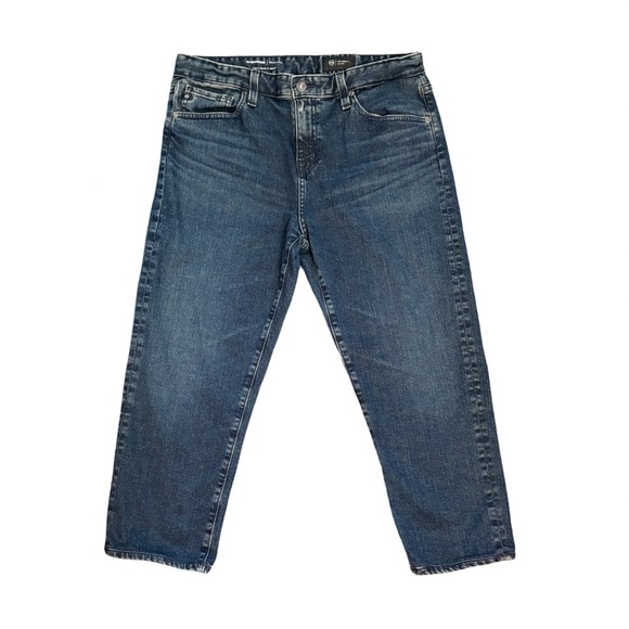 AG Adriano Goldschmied Ex Boyfriend Slouchy Slim Crop Blue Denim Jeans Size 28 - Picture 1 of 13